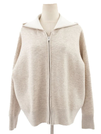 Good Sandro Gray Wool Zip-Up Hoodie Size L with Unique Design
