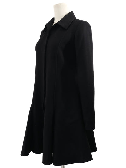NEW Valentino Black Flared Wool Coat XXS Women