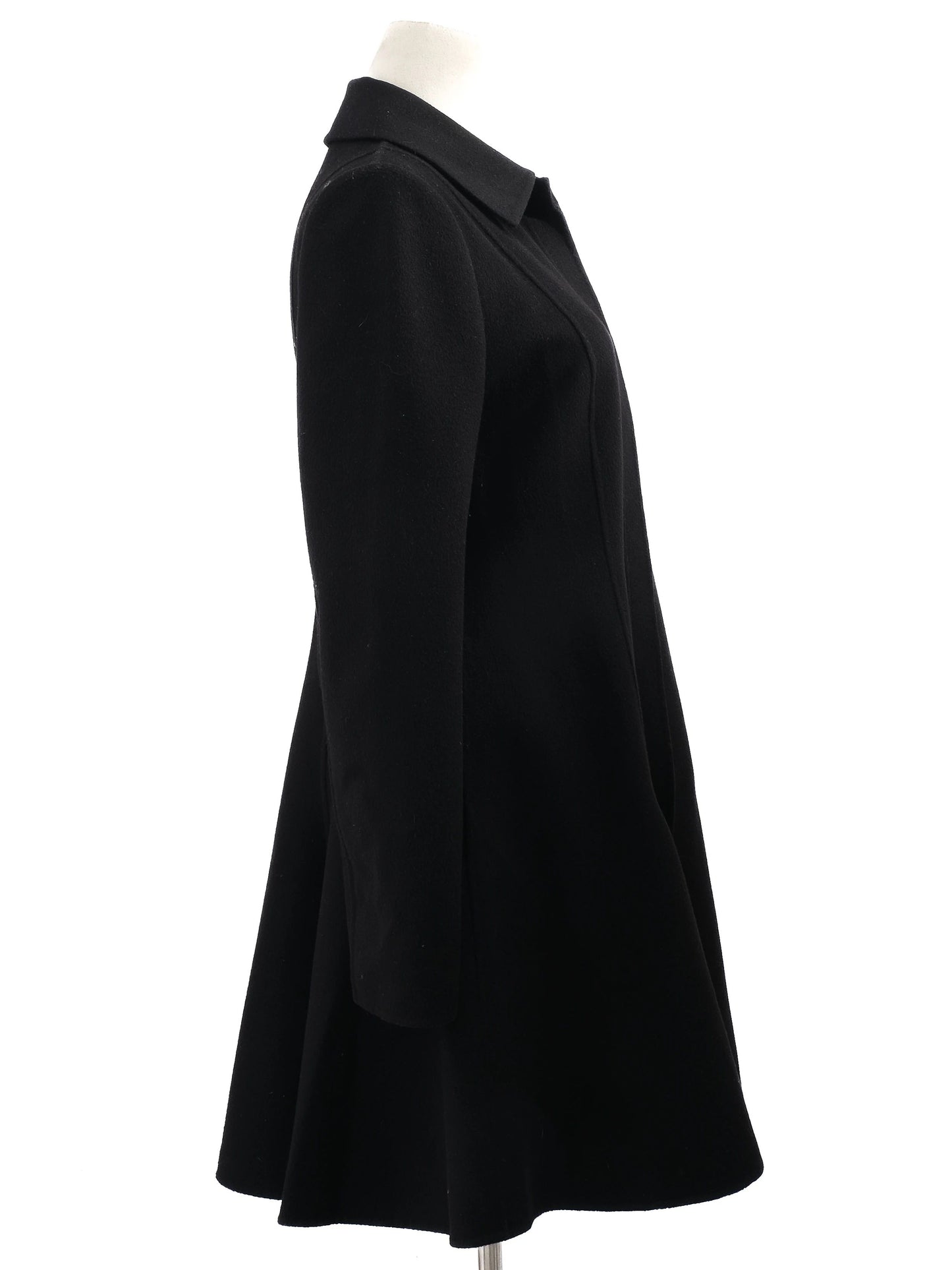 new valentino black flared wool coat xxs women