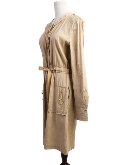 Elie Tahari White Viscose Dress XS with Zipper Pockets