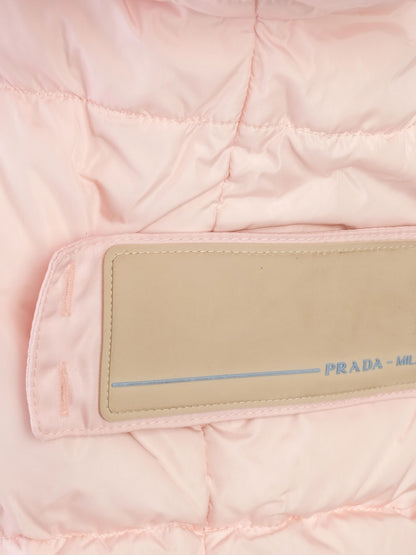 Perfect Prada Pink Nylon Puffer Jacket Size XS for Women
