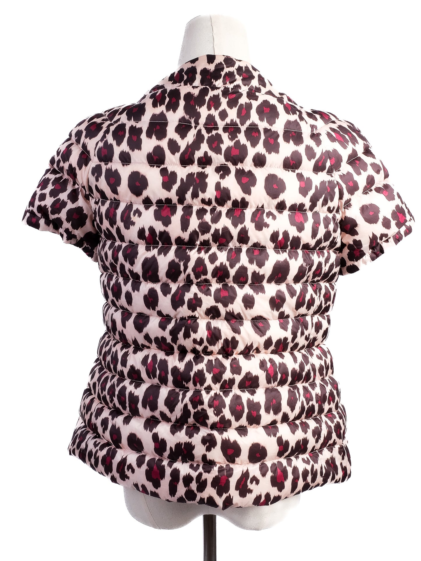 excellent liu jo short-sleeve padded jacket leopard print size xs