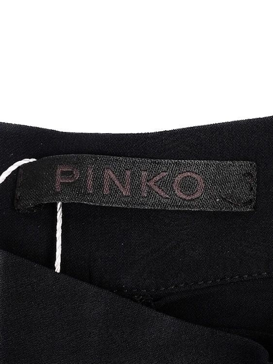 excellent pinko black ruched pants size xs polyester women's