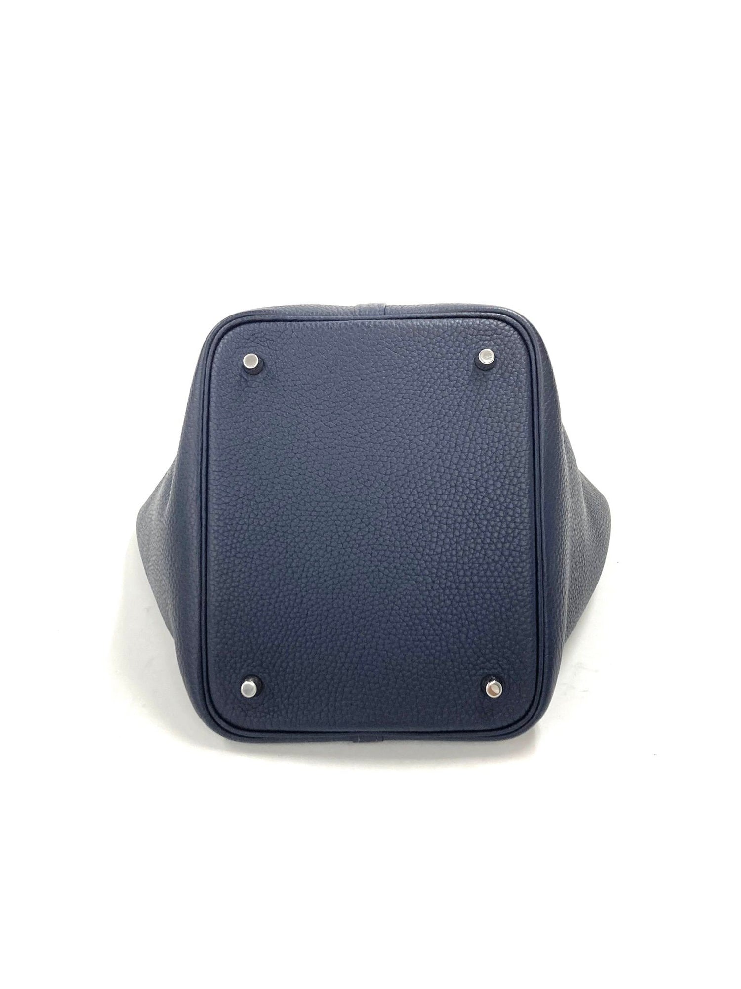 Hermes Navy Picotin MM,Taurillon Clemence PHW  Y Stamp