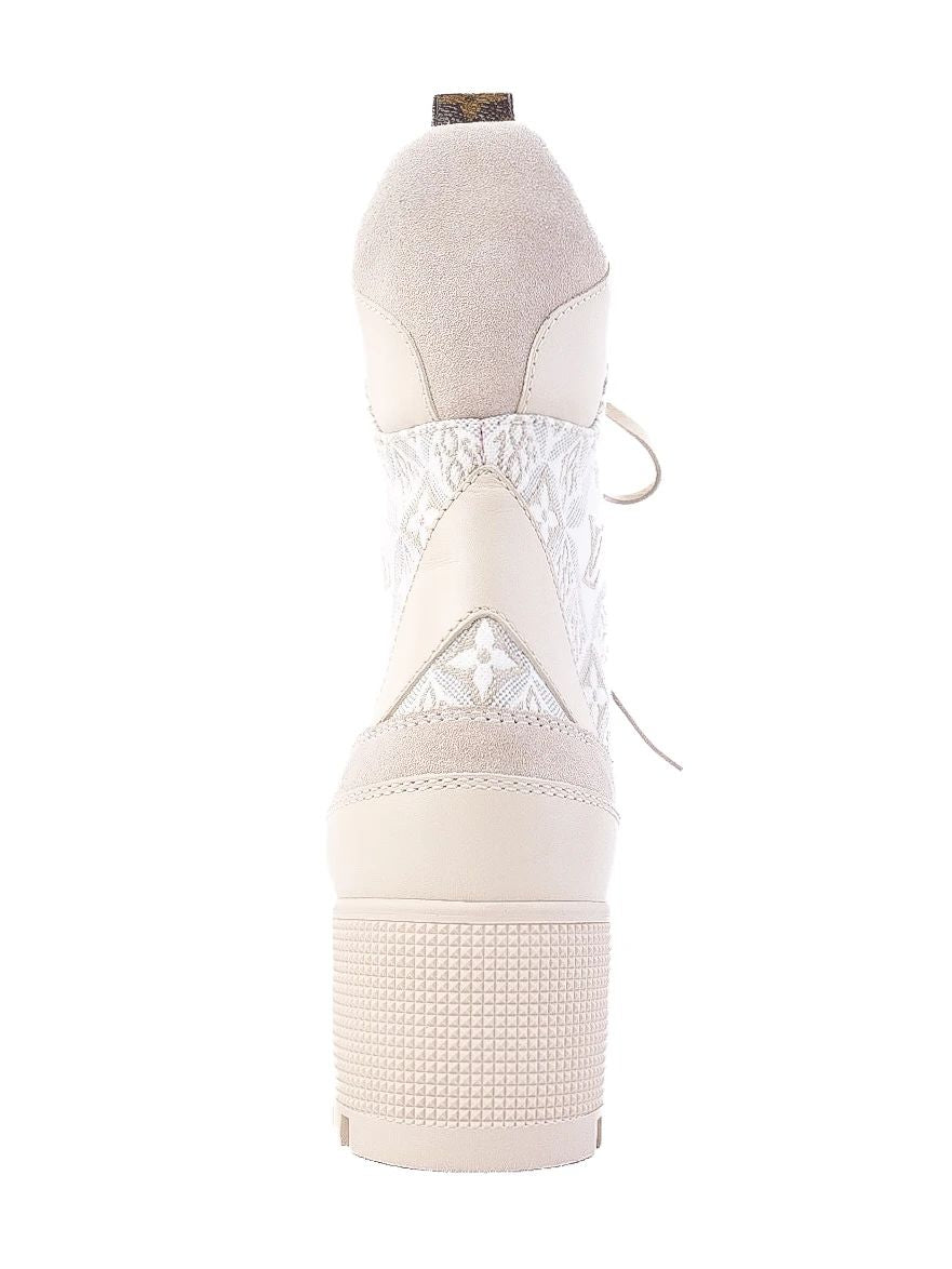 perfect louis vuitton high-top boots white fabric size 38