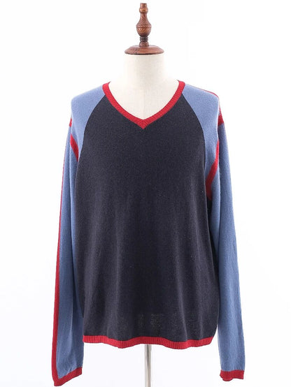 Excellent Etro Cashmere Color-Block Sweater XL Men V-Neck