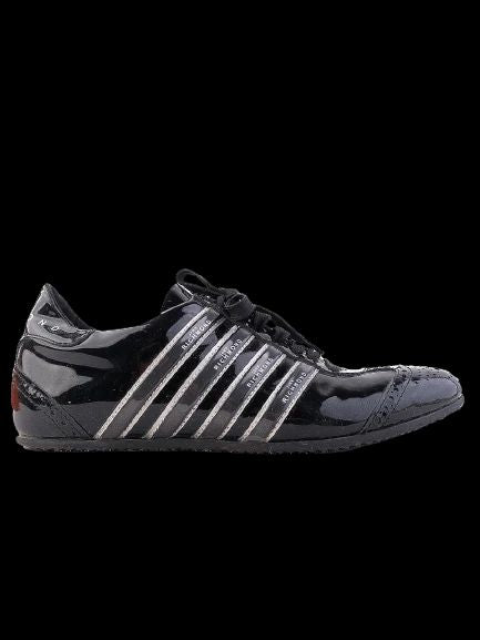 excellent richmond black leather sneakers with silver stripes
