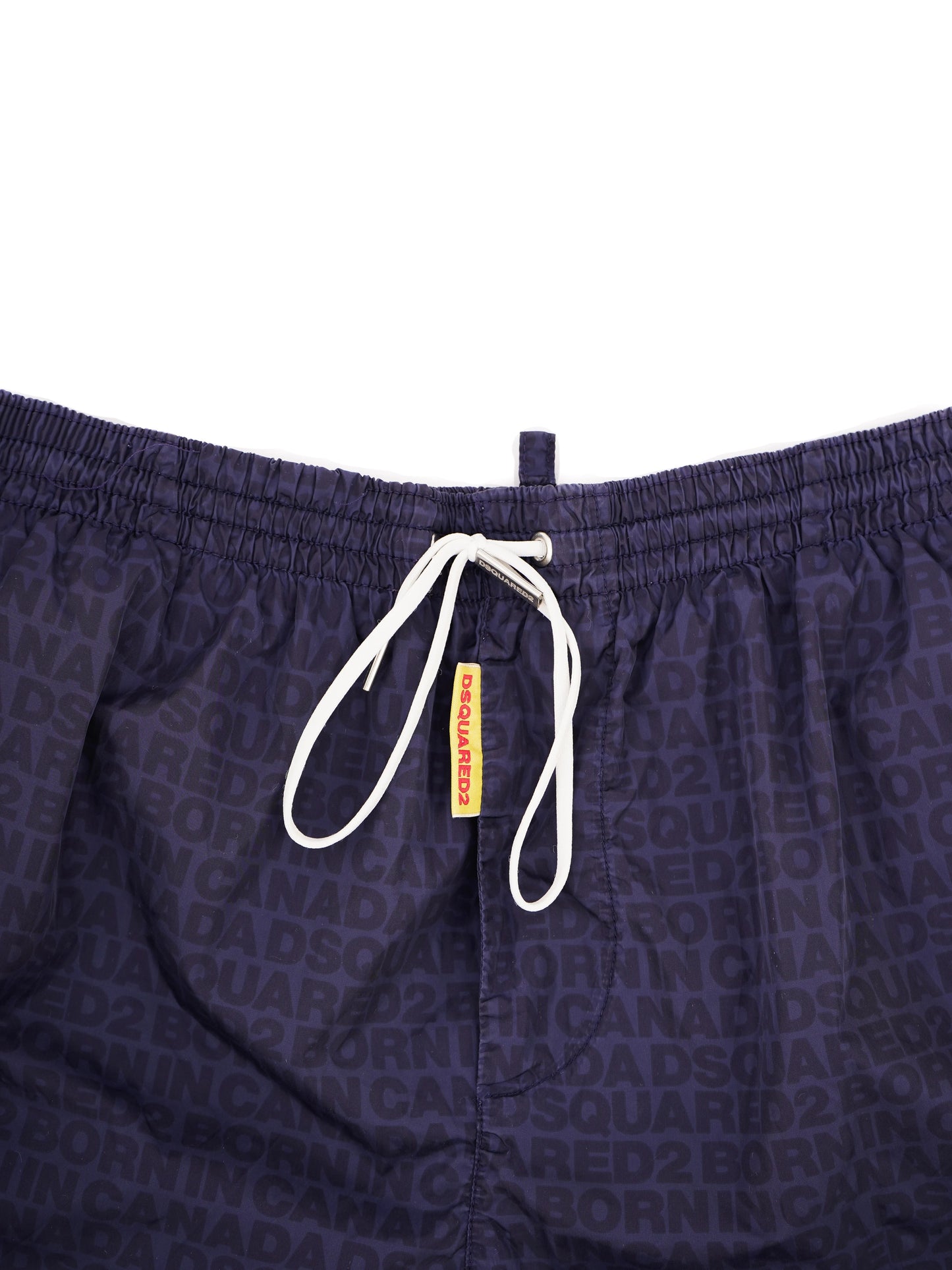 excellent dsquared2 men's shorts blue nylon size m with drawstring