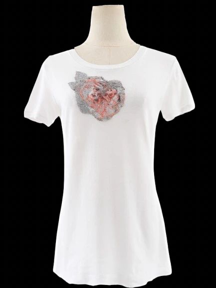 good dolce gabbana white floral cotton t-shirt size s women
