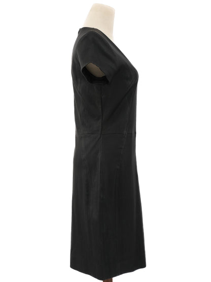 Perfect Diane von Furstenberg Gray Leather Dress Size L