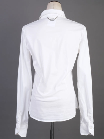 Excellent Richmond Women's White Long Sleeve Button-Up Shirt Size L