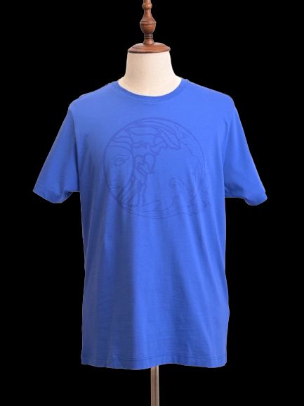 NEW Versace Blue Cotton T-Shirt Size XL with Subtle Design