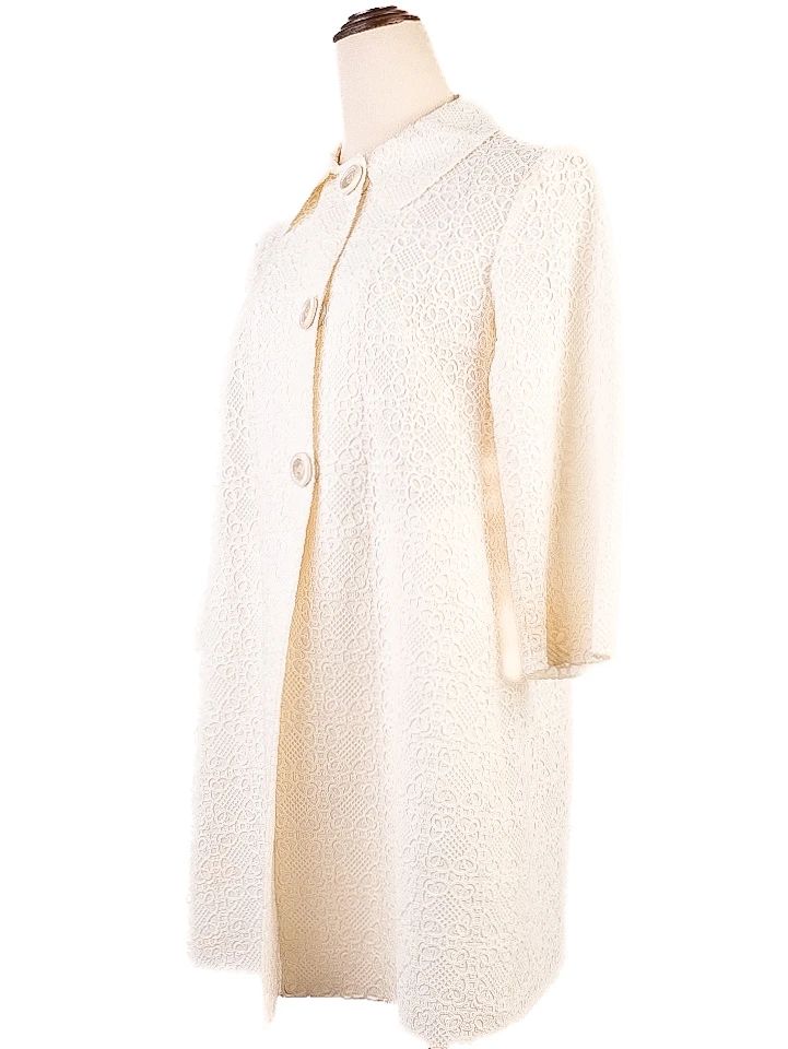excellent ermanno scervino white lace coat size xs women
