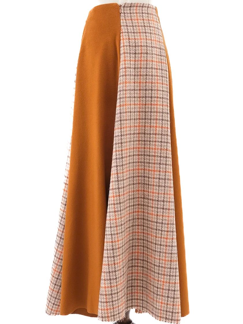 excellent golden goose wool plaid long skirt size xs