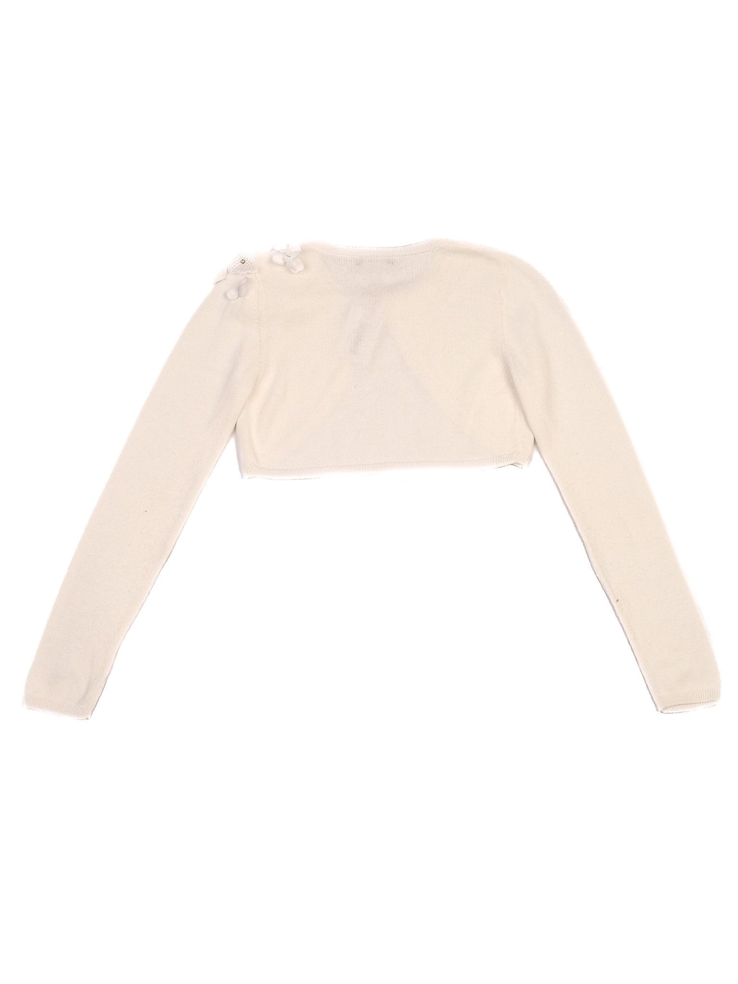 excellent david charles white cotton kids bolero cardigan size 4