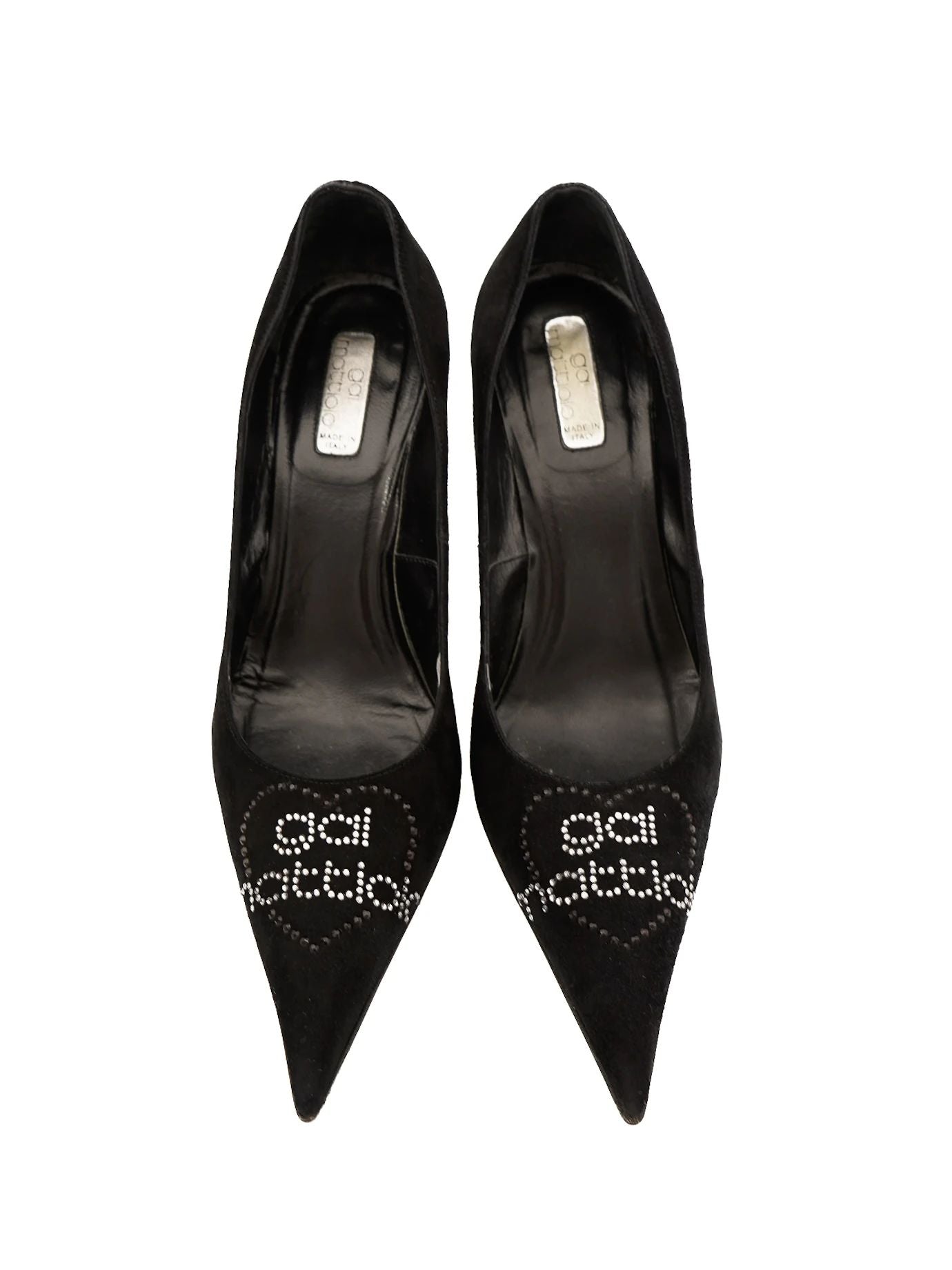 excellent gai mattiolo black genuine suede high-heeled shoes size 37