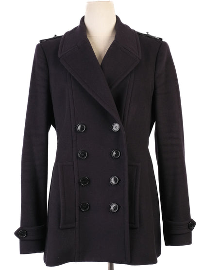 Excellent Burberry Black Wool Peacoat Double-Breasted Size S