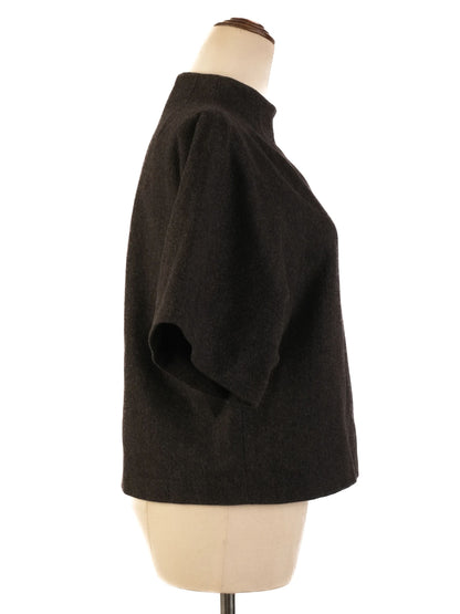 Excellent Ralph Lauren Gray Wool Blouse Size XS with High Neck