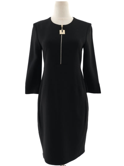 Excellent Elisabetta Franchi Black Viscose Dress Size M