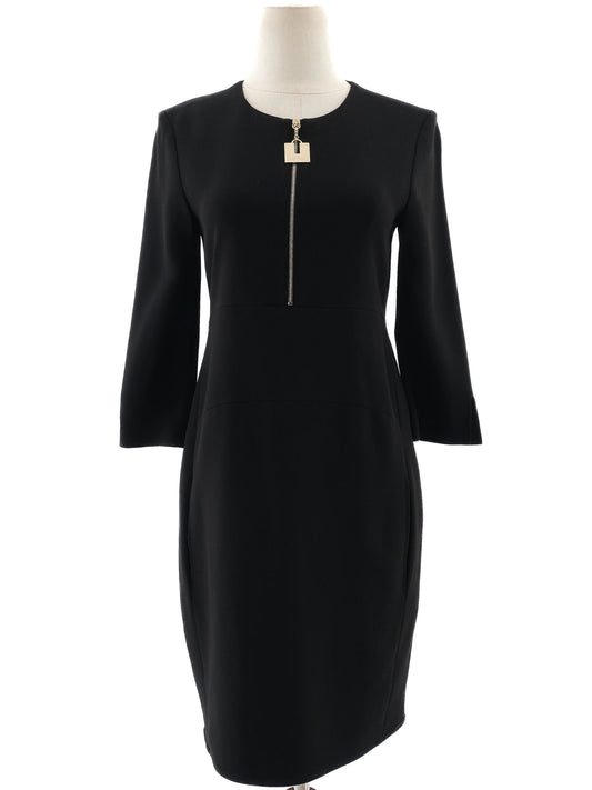 Excellent Elisabetta Franchi Black Viscose Dress Size M