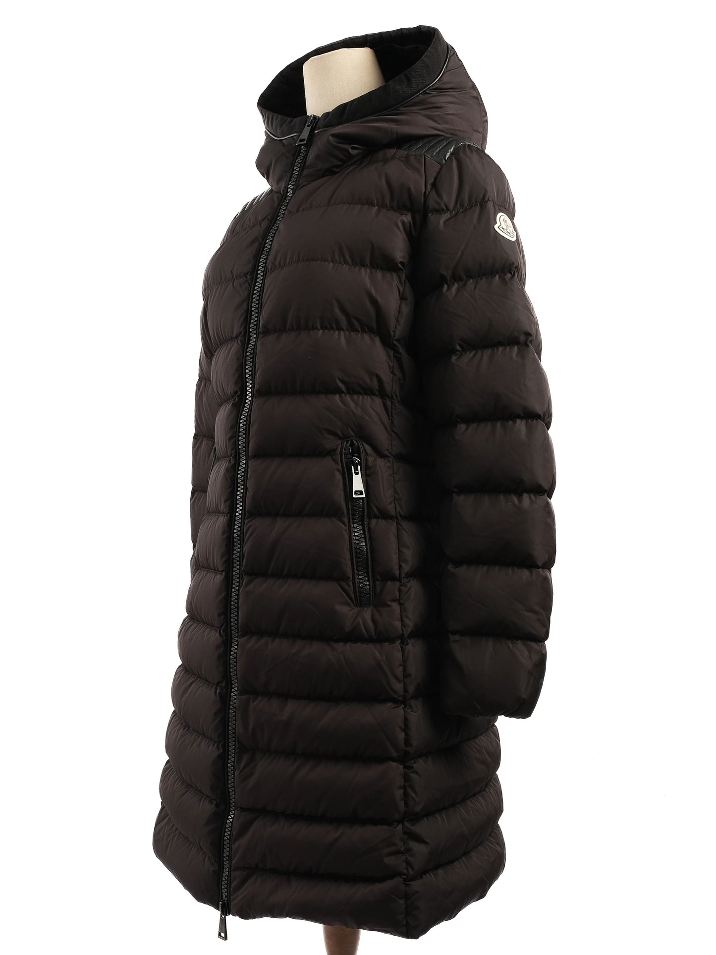 perfect moncler blue hooded puffer coat nylon women
