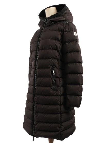 Perfect Moncler Blue Hooded Puffer Coat Nylon Women