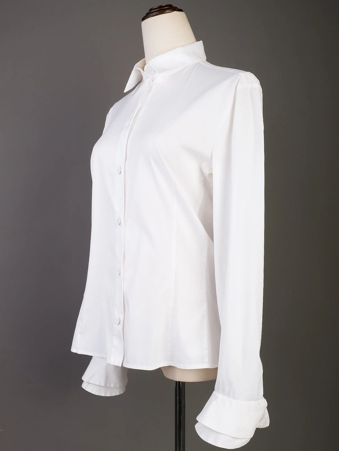 excellent emporio armani white cotton button-up shirt for women