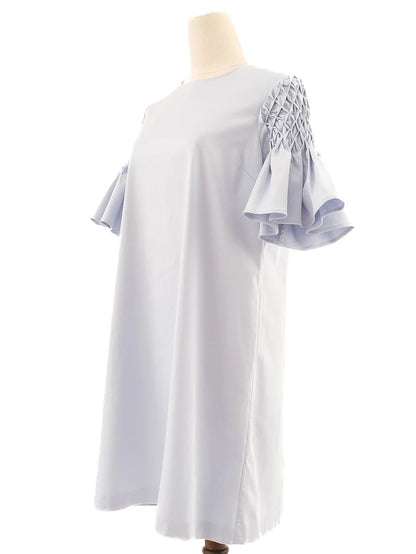 Excellent Ted Baker Blue Dress Size S with Ruffled Sleeves