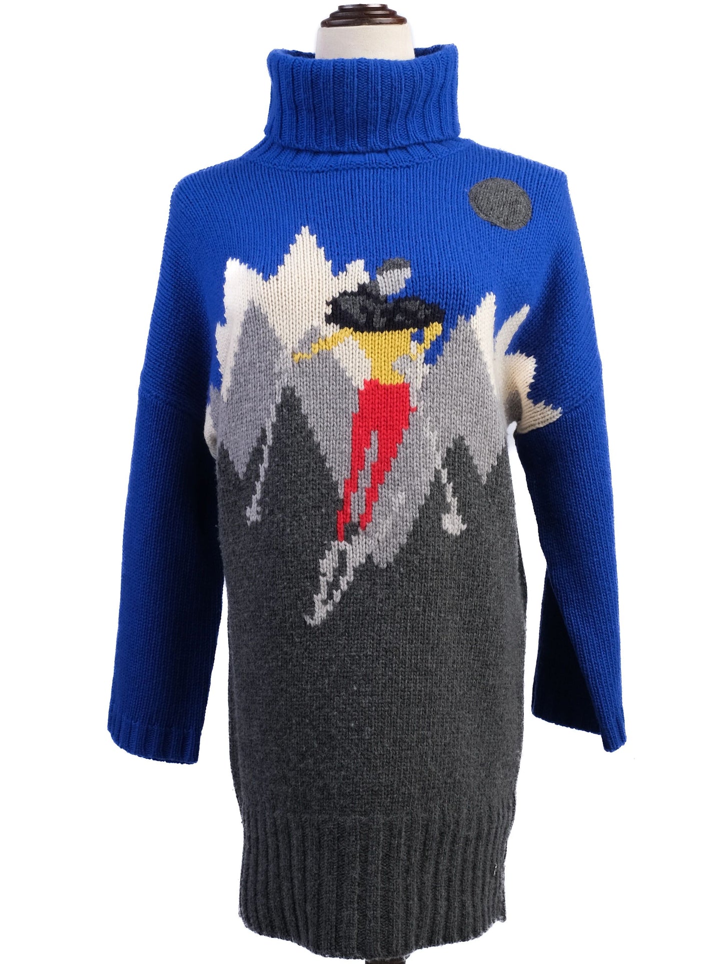excellent bogner women's wool sweater size m blue mountain design