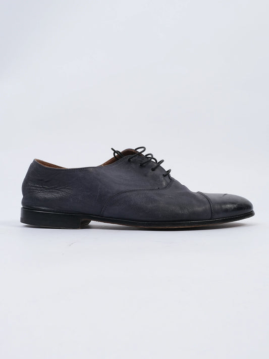 Good Doucal's Blue Leather Cap-Toe Dress Shoes Size 41