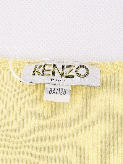 Excellent Kenzo Kids Yellow Tank Top Size 6A/120 Cotton Floral Logo