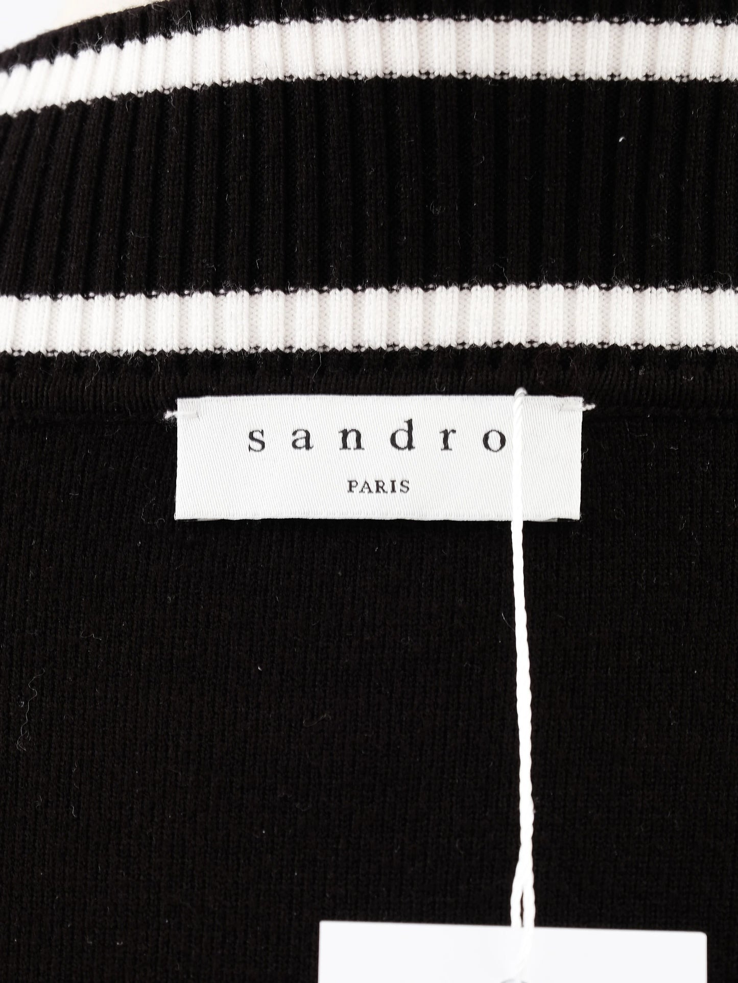 excellent sandro black cardigan with white trim size m