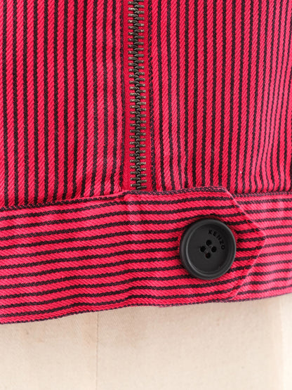 Excellent Kenzo Red Zip-Up Cotton Jacket Women Size N/A