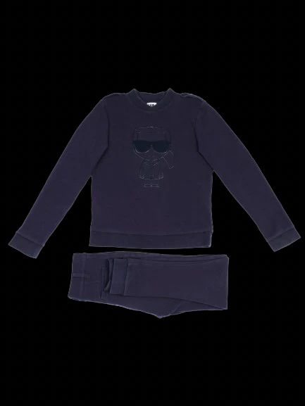 excellent karl lagerfeld kids blue sweatshirt & pants set size 12