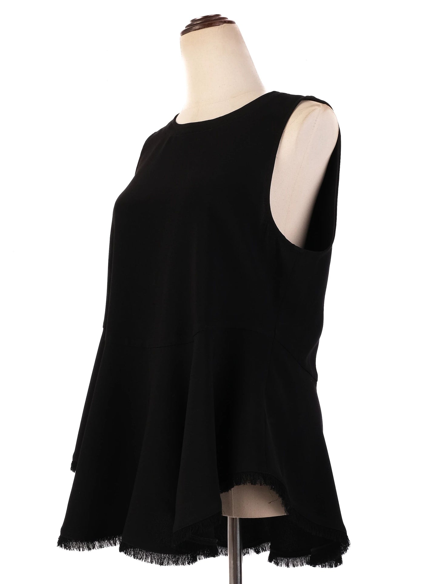 excellent elizabeth and james black sleeveless top size l with fringe