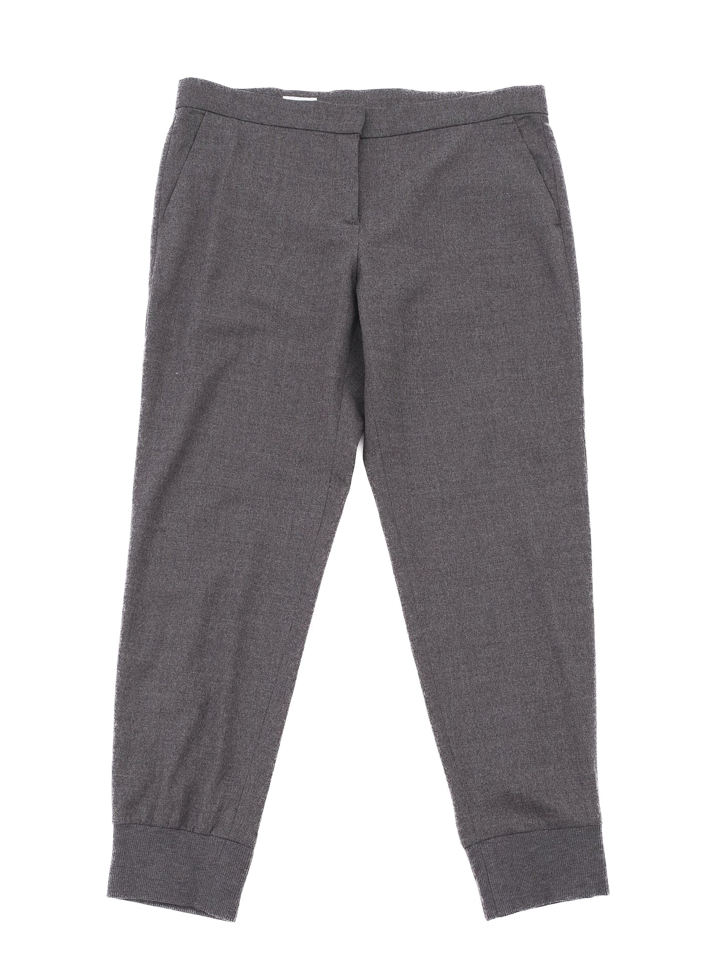 excellent escada gray wool trousers women's size l 42