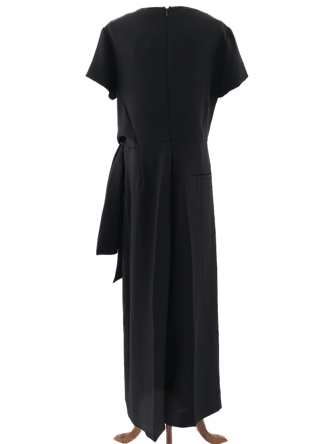 excellent cos black wrap dress size l women's polyester