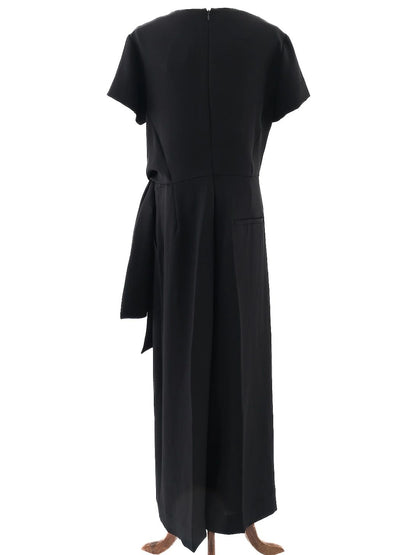 Excellent Cos Black Wrap Dress Size L Women's Polyester