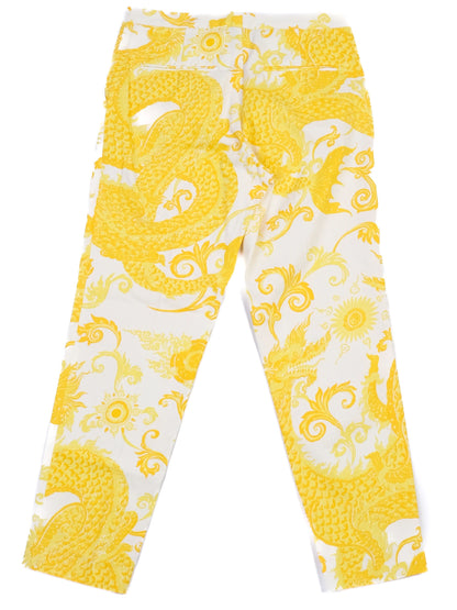 NEW By Malene Birger Yellow Dragon Print Cotton Pants Size XS