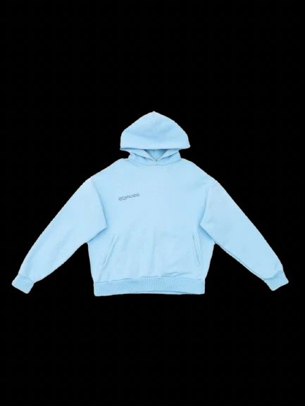 excellent pangaia blue hoodie size s eco-friendly cotton