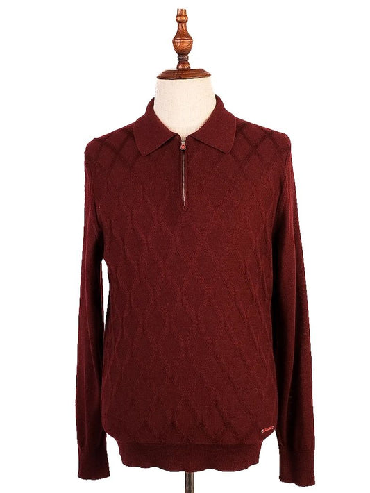 Excellent Castello d'Oro Red Wool Long Sleeve Sweater Size M