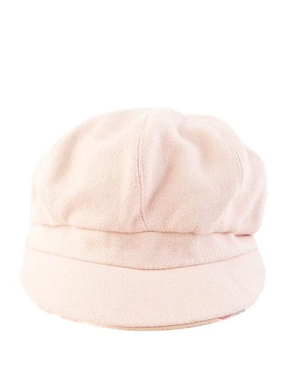Excellent Burberry White Wool Cap Size M with Check Lining