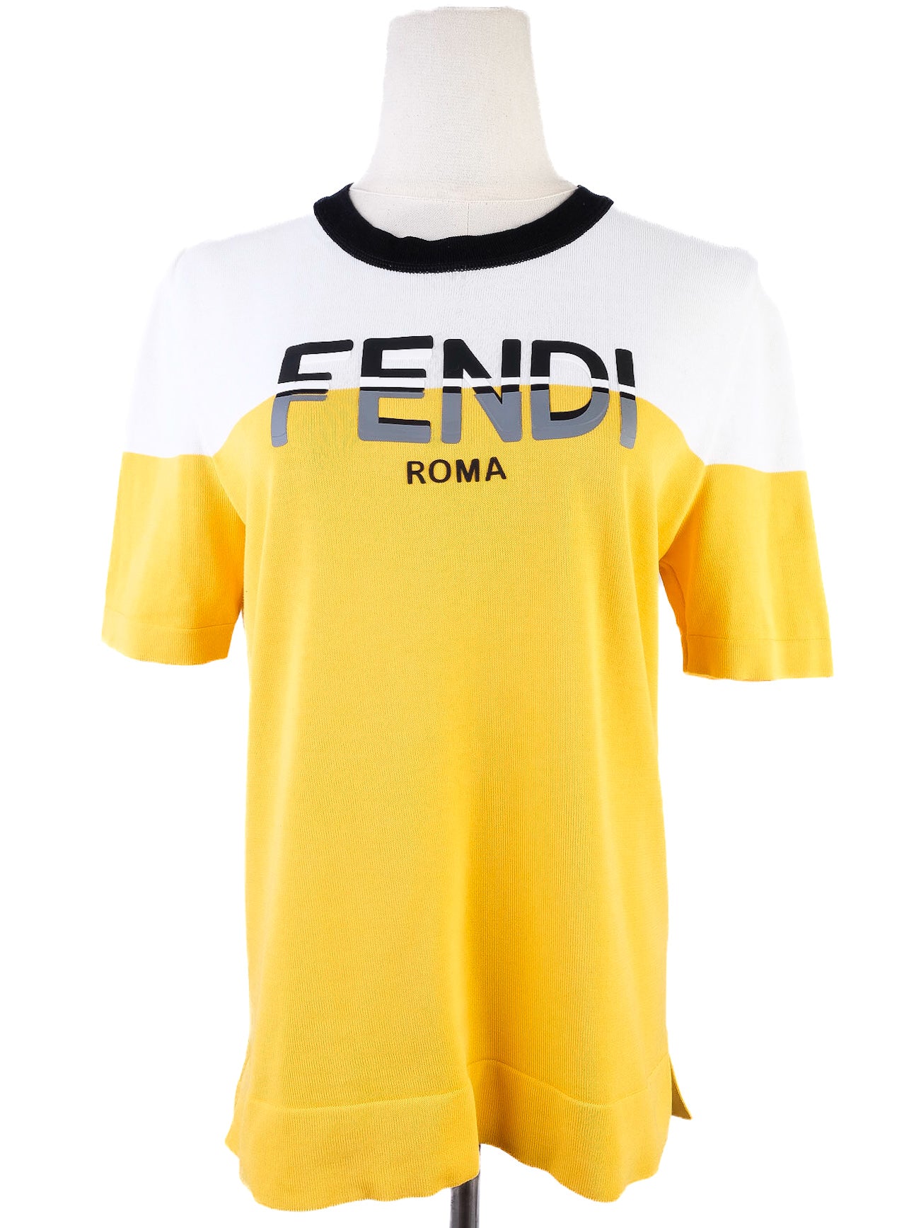 excellent fendi cotton women's yellow & white clothing set