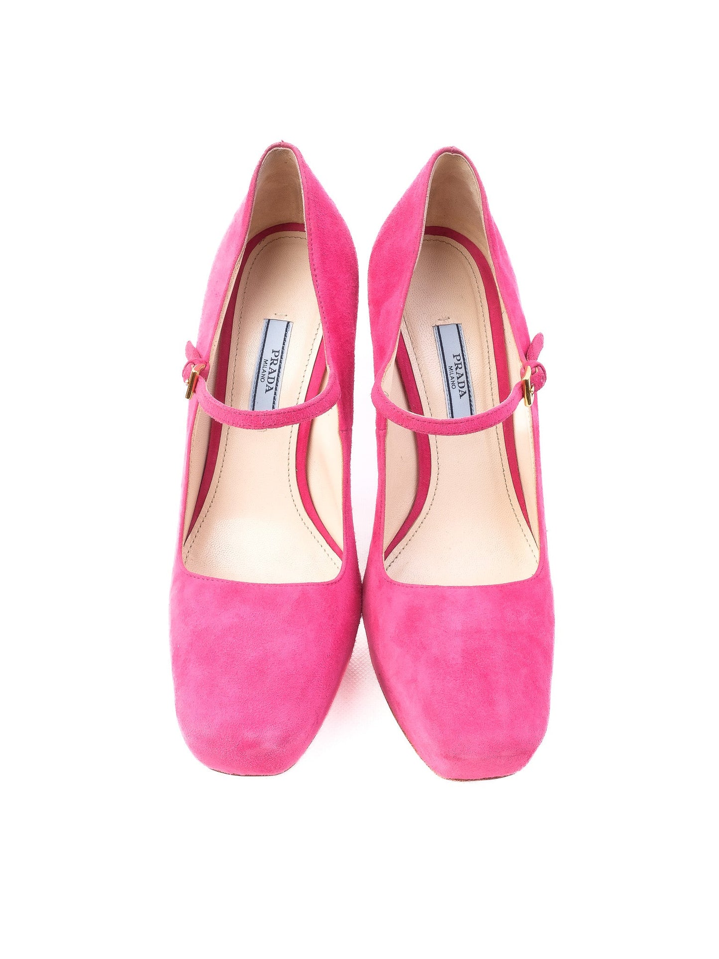 excellent prada pink leather high-heeled mary jane size 39