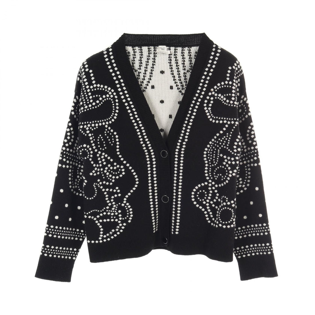 Hermes Brides De Gala Cardigan White Black White Cashmere Cotton 3e 2711d 8