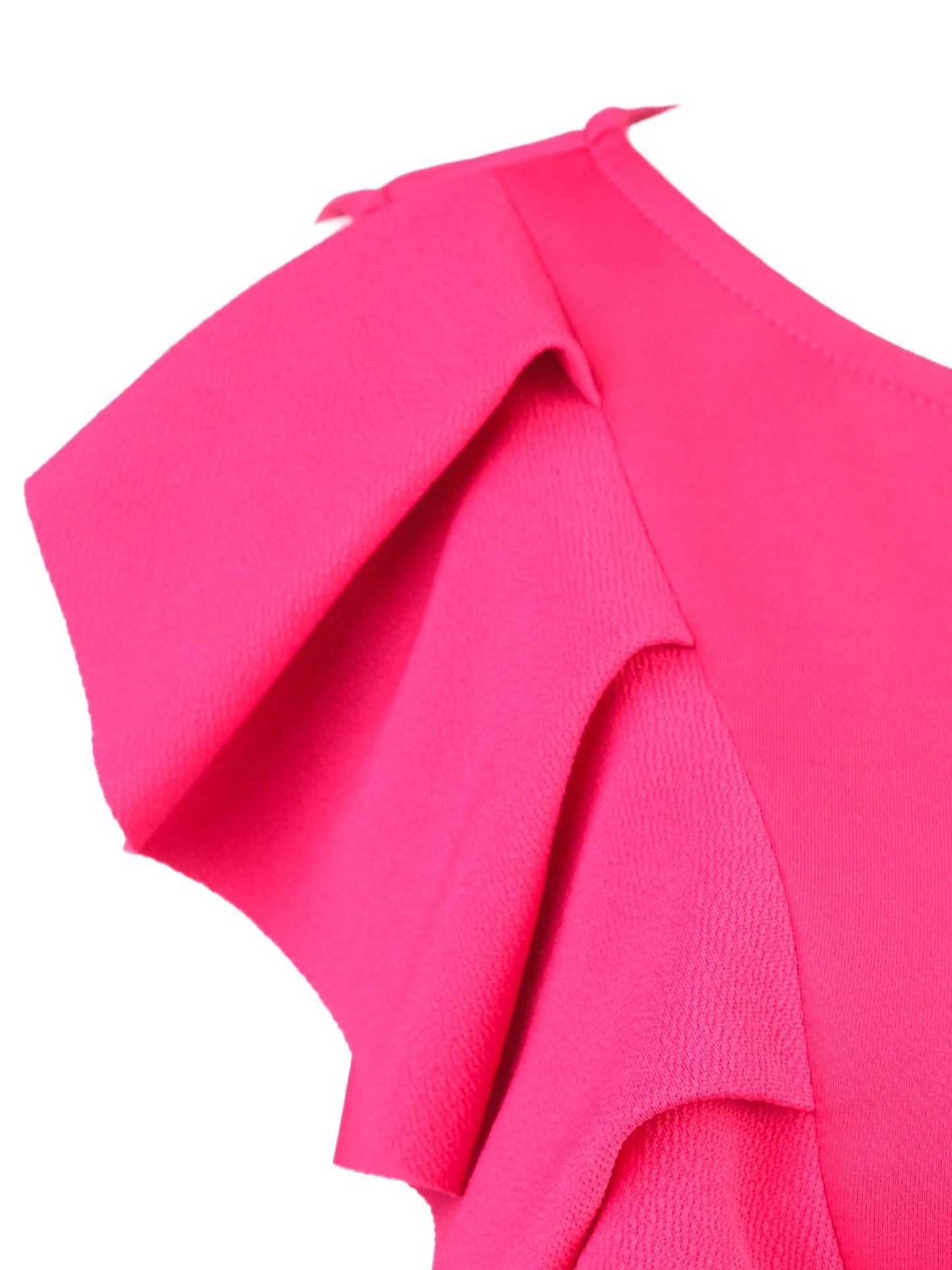 average condition maje pink ruffled sleeveless dress size xs