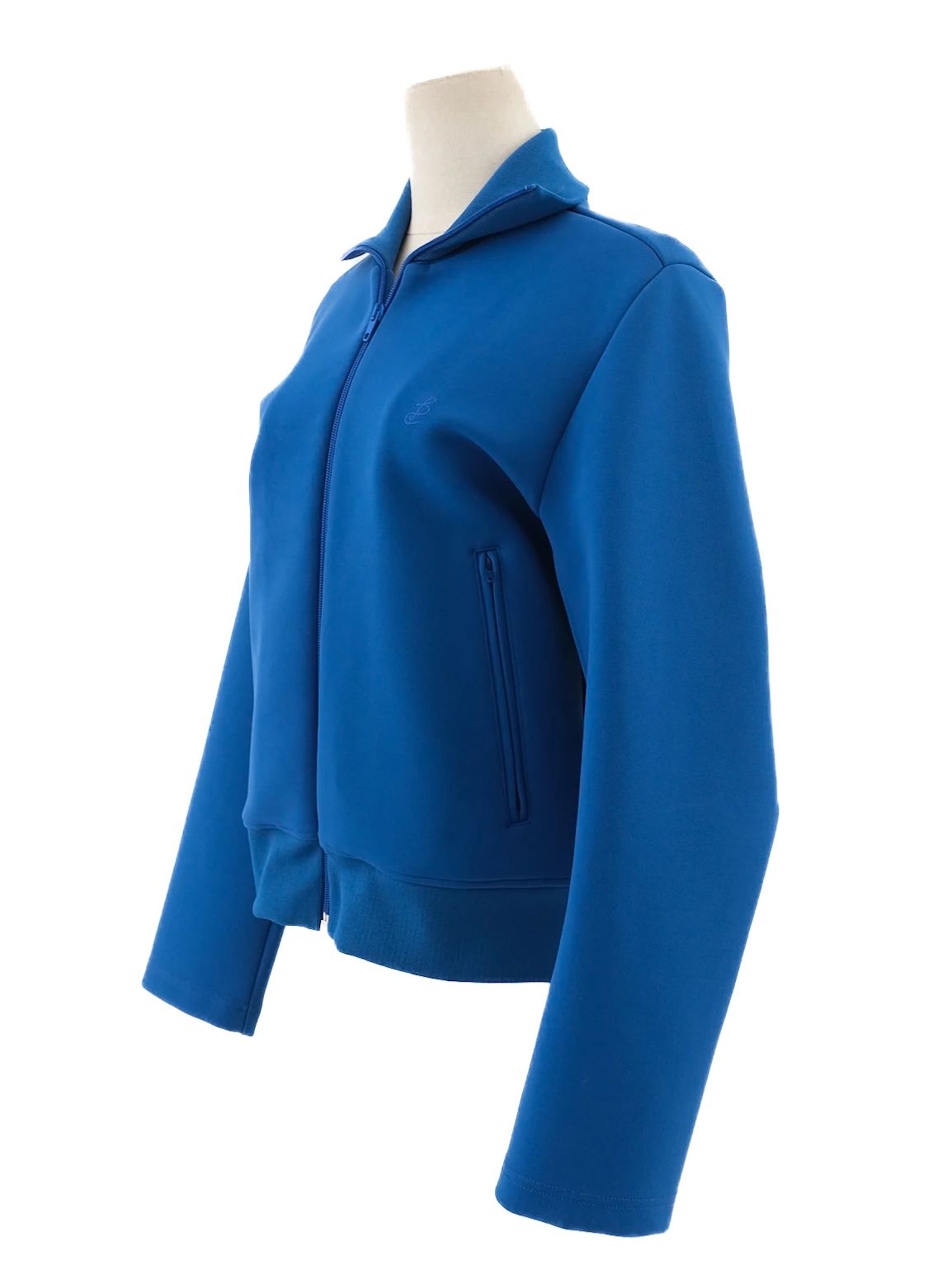 excellent balenciaga blue zip-up jacket size s women viscose