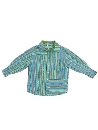 Excellent Kenzo Striped Long-Sleeve Shirt Kids Size 3 Cotton