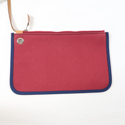 Hermes Canvas Herbag Silver Hand-handed Bag For Shoulder And Back Red/blue 2way Shoulder Bag Re