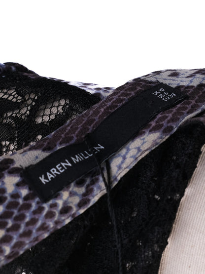 Excellent Karen Millen Purple Snake Print Dress Size N/A